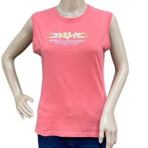 HARLEY-DAVIDSON Women’s Peach/Pink Color Muscle Tank Top Size Large